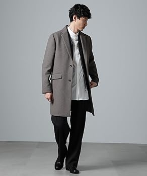 【美品✨】ナノユニバース チェスターコートCARREMANフランス製高級生地使用 美品✨】ナノユニバース チェスターコートCARREMANフランス製